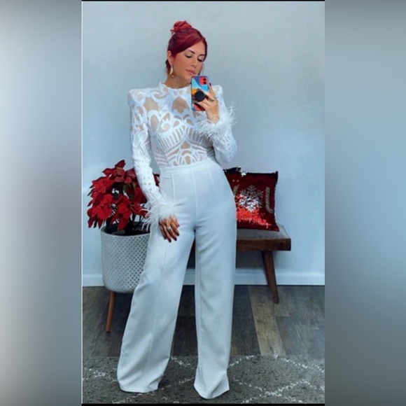 NAOMI LACE TOP JUMPSUIT - Picture 1 of 7